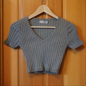 Ribbed Knit Crop Top - Perfect for Winter Layering